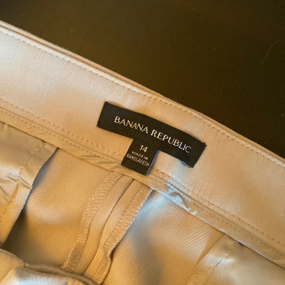 Banana Republic Avery Fit Pants Tie Hem 14 Khaki - Picture 3 of 4